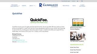 
                            8. QuickFee - Rainmaker
