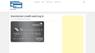 
                            6. Quicksilver credit card log in - Credit card