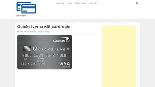 
                            5. Quicksilver credit card login - Credit card
