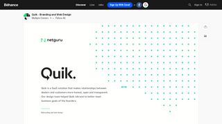 
                            2. Quik - Branding and Web Design on Behance