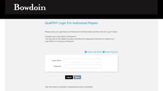 
                            2. QuikPAY(R) QuikPAY Login for Authorized Payers