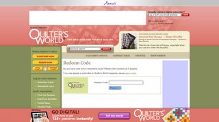 
                            1. Quilter's World Magazine Newsstand Log-in