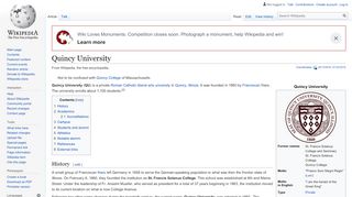 
                            8. Quincy University - Wikipedia