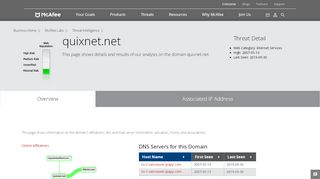 
                            9. quixnet.net - Domain - McAfee Labs Threat Center