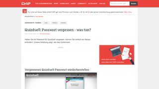 
                            9. Quizduell: Passwort vergessen - was tun? - CHIP