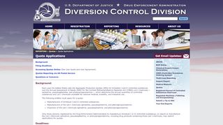 
                            2. Quota Applications - DEA Diversion Control Division