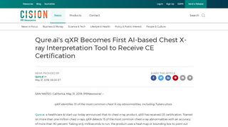 
                            5. Qure.ai's qXR Becomes First AI-based Chest X-ray Interpretation Tool ...