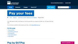 
                            9. QUT - Pay your fees