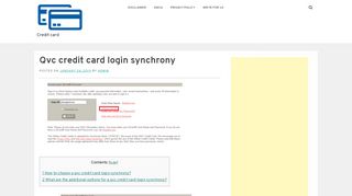 
                            2. Qvc credit card login synchrony - Credit card