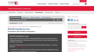 
                            8. RACER Interlibrary Loan | York University Libraries