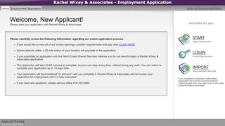 
                            5. Rachel Wixey & Associates - Employment Application
