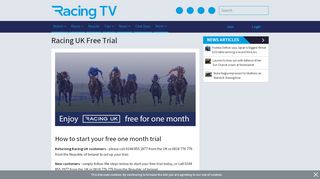 
                            2. Racing UK Free One Month Trial - Racing TV