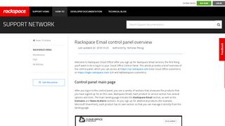 
                            6. Rackspace Email control panel overview