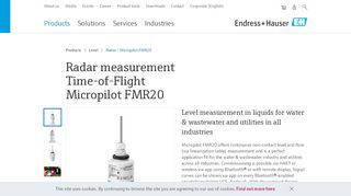 
                            7. Radar / Time-of-Flight - Micropilot FMR20 | Endress+Hauser