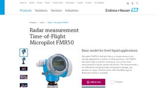 
                            9. Radar / Time-of-Flight - Micropilot FMR50 | Endress+Hauser