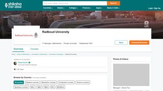 
                            9. Radboud University - Ranking, Courses, Fees, Entry ...