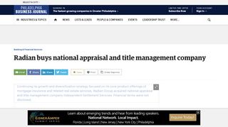 
                            10. Radian buys national appraisal and title management company