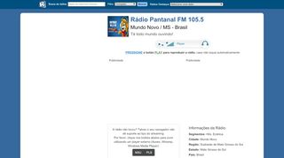 
                            8. Rádio Pantanal FM 105.5 - Mundo Novo / MS - radios.com.br