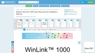 
                            7. Radwin WinLink 1000 User Manual And Installation Manual