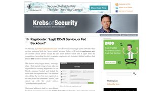 
                            6. Ragebooter: ‘Legit’ DDoS Service, or Fed Backdoor? — …