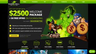 
                            2. Raging Bull Online Slots | $2500 Welcome Casino Bonus ...