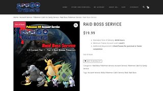 
                            7. Raid Boss Service - Pokemon GO Account Service