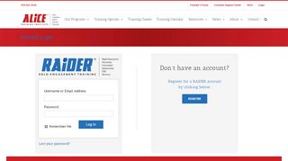 
                            2. RAIDER Login | ALICE Training Institute