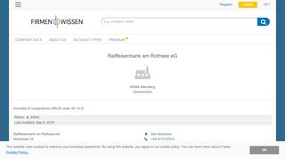 
                            2. Raiffeisenbank am Rothsee eG, Allersberg - Credit Report