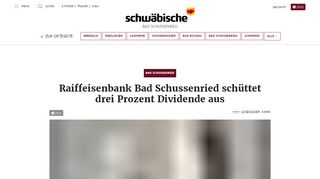 
                            5. Raiffeisenbank Bad Schussenried schüttet drei …