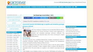 
                            1. Rail Madad App : Latest Current Affairs and News - Current Affairs Today