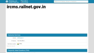 
                            2. Railnet - Railnet.gov.in Website Analysis and Traffic Statistics for ircms ...