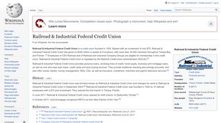 
                            7. Railroad & Industrial Federal Credit Union - Wikipedia