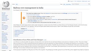 
                            9. Railway crew management in India - Wikipedia