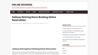 
                            8. Railway Retiring Room Booking Online Reservation