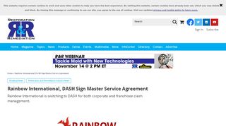 
                            1. Rainbow International, DASH Sign Master Service Agreement