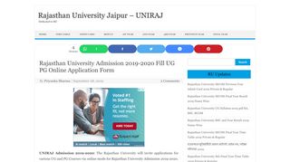 
                            9. Rajasthan University Admission 2019-2020 Fill UG …