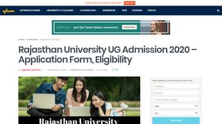 
                            2. Rajasthan University UG Admission 2020 - Application Form ...