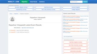 
                            8. Rajasthan Vidyapeeth (jrn) Exam Results 2019 Name Wise