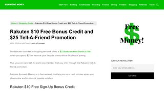 
                            2. Rakuten $10 Free Bonus Credit and $25 Tell-A-Friend ...