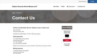 
                            9. Ralphs Rewards World Mastercard® | Contact …