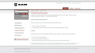 
                            1. Ram MasterCard Personal Credit Card Payments