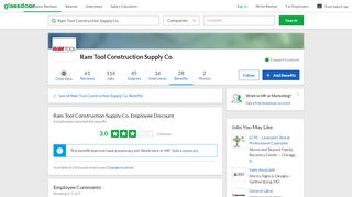 
                            3. Ram Tool Construction Supply Co. Employee Discount - Glassdoor