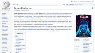 
                            7. Raman Raghav 2.0 - Wikipedia