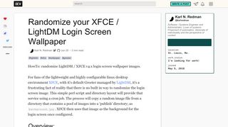 
                            7. Randomize your XFCE / LightDM Login Screen Wallpaper - Dev.to