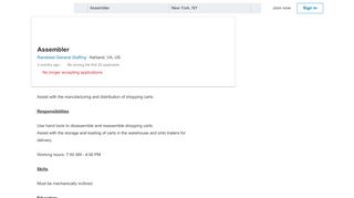 
                            6. Randstad General Staffing hiring Assembler in Ashland, VA, US ...