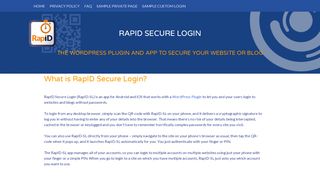 
                            1. RapID Secure Login – The WordPress plugin and App to secure your ...