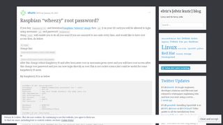 
                            2. Raspbian “wheezy” root password? | elvir's [elvir kuric] blog