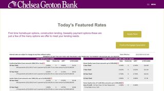 
                            4. Rates - Chelsea Groton Bank Online Mortgage Center