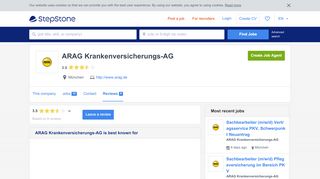 
                            8. Ratings for ARAG Krankenversicherungs-AG | StepStone.