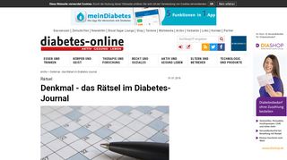 
                            7. Rätsel - Denkmal - das Rätsel im Diabetes-Journal - diabetes-online